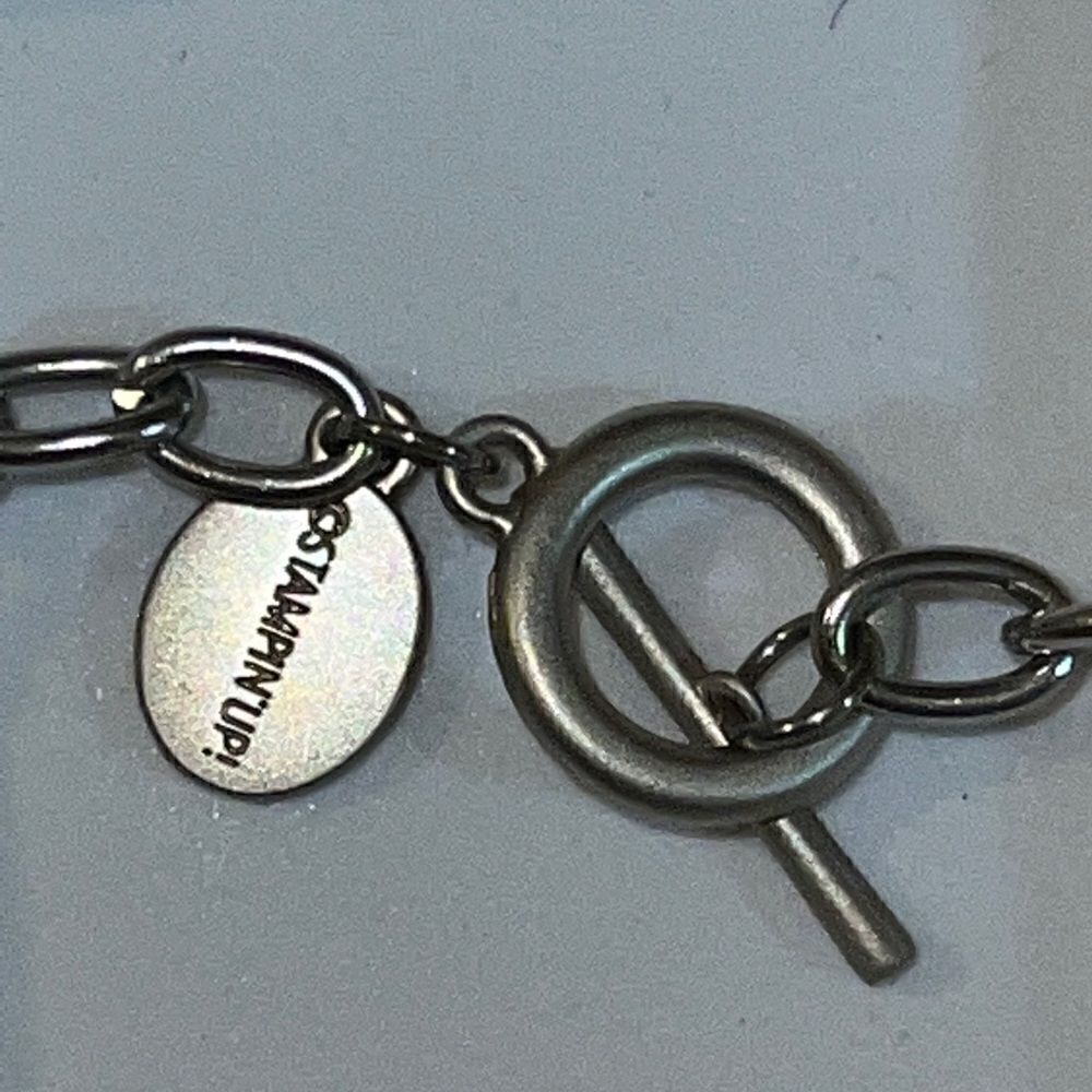 Simply Charming Stampin' Up! Charm Locket Necklace Adorned Silver New - Picture 3 of 4